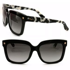 COPY - Salvatore Ferragamo Black Square Sunglasses *NEW w/Box*